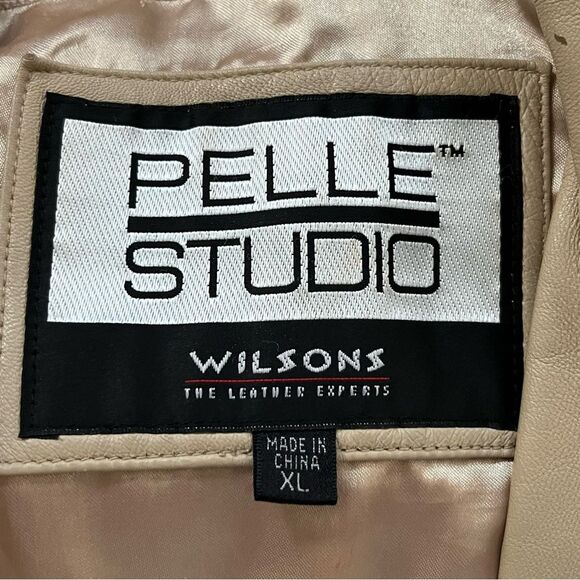 Vintage Tan Soft Leather Blazer Size XL Boho Bohemian Coat Jacket - Picture 6 of 6